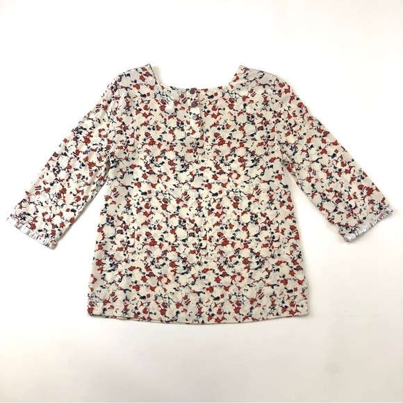 Marc Jacobs floral silk blouse 3/4 sleeve blouse Size 0 round neck - Picture 7 of 13